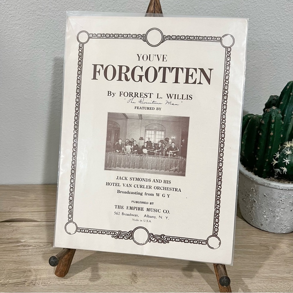 Vintage 1927 “You’ve Forgotten” Sheet Music Forrest L. Willis